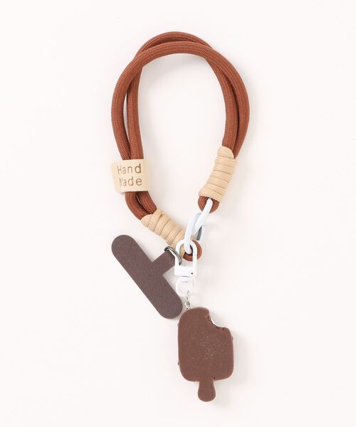 TONE SELECT GOODS(トーンセレクトグッズ)の「【urge select】アイス にこちゃん ポップ スマホストラップ(スマホグッズ・レディース・ホワイト/ブラウン/ピンク・FREE)」の8枚目の写真