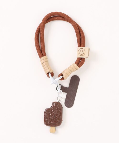 TONE SELECT GOODS(トーンセレクトグッズ)の「【urge select】アイス にこちゃん ポップ スマホストラップ(スマホグッズ・レディース・ホワイト/ブラウン/ピンク・FREE)」の10枚目の写真