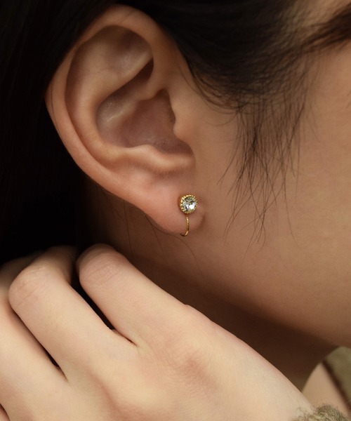 CALIN STANDARD(カリンスタンダード)の「◆金属アレルギー対応◆◆made in japan◆【痛くない】【落ちにくい】【ストレスフリーな着け心地】ワンポイント ループフィットイヤリング(イヤリング・レディース・ブラック/クリア/ピンク・FREE)」の7枚目の写真