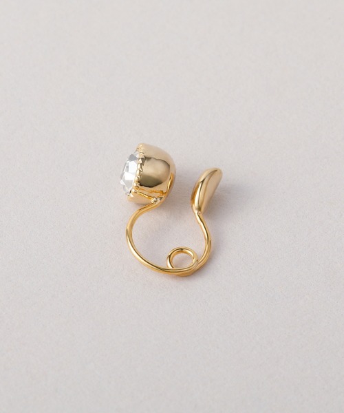 CALIN STANDARD(カリンスタンダード)の「◆金属アレルギー対応◆◆made in japan◆【痛くない】【落ちにくい】【ストレスフリーな着け心地】ワンポイント ループフィットイヤリング(イヤリング・レディース・ブラック/クリア/ピンク・FREE)」の5枚目の写真