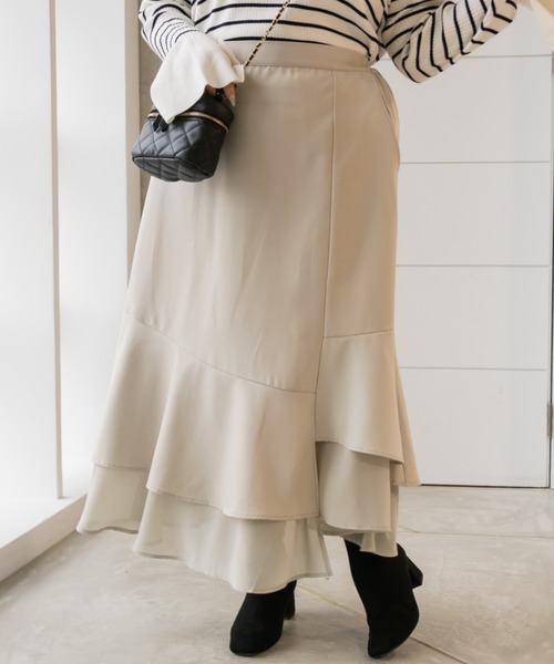 CLETTE(クレット)の「アシメフレアスカート(スカート・レディース・サンドグレー/ブルー/ブラック・4L/LL/3L)」の10枚目の写真