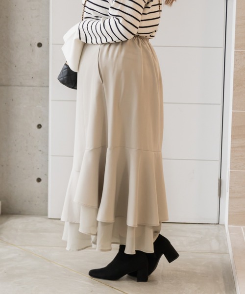 CLETTE(クレット)の「アシメフレアスカート(スカート・レディース・サンドグレー/ブルー/ブラック・4L/LL/3L)」の18枚目の写真