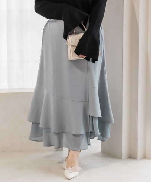 CLETTE(クレット)の「アシメフレアスカート(スカート・レディース・サンドグレー/ブルー/ブラック・4L/LL/3L)」の13枚目の写真