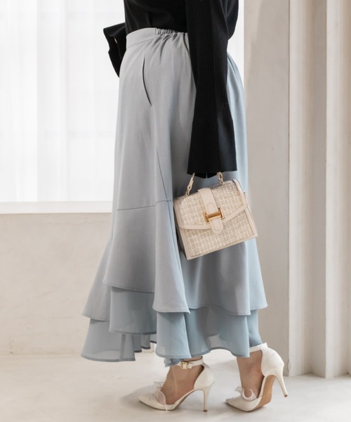 CLETTE(クレット)の「アシメフレアスカート(スカート・レディース・サンドグレー/ブルー/ブラック・4L/LL/3L)」の16枚目の写真