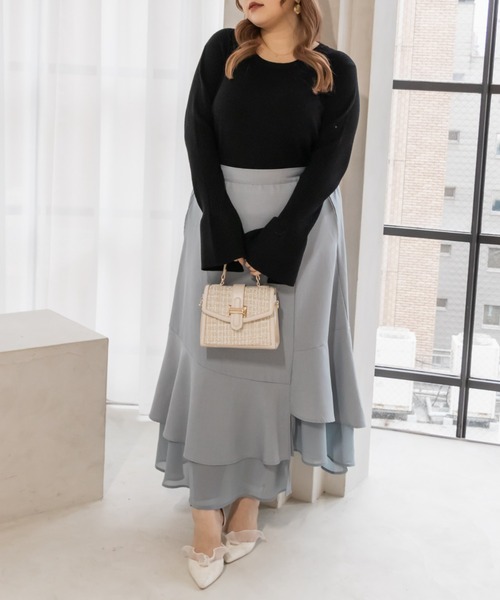 CLETTE(クレット)の「アシメフレアスカート(スカート・レディース・サンドグレー/ブルー/ブラック・4L/LL/3L)」の15枚目の写真