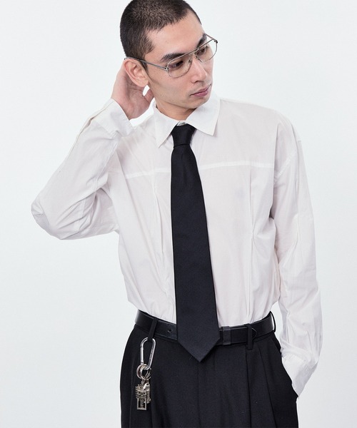 M TO R（ムウトアール）の「RANDUM PINCH LONG SLEEVE SHIRTS（シャツ/ブラウス・レディース・ホワイト/サックスブルー・40/42/38）」の2枚目の写真