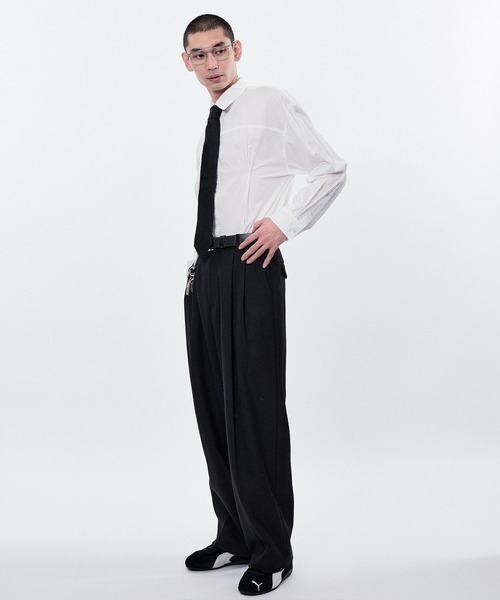 M TO R（ムウトアール）の「RANDUM PINCH LONG SLEEVE SHIRTS（シャツ/ブラウス・レディース・ホワイト/サックスブルー・40/42/38）」の4枚目の写真