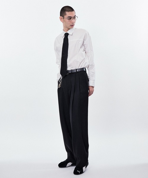 M TO R（ムウトアール）の「RANDUM PINCH LONG SLEEVE SHIRTS（シャツ/ブラウス・レディース・ホワイト/サックスブルー・40/42/38）」の5枚目の写真