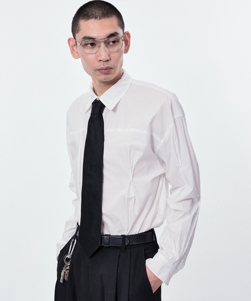 M TO R（ムウトアール）の「RANDUM PINCH LONG SLEEVE SHIRTS（シャツ/ブラウス・レディース・ホワイト/サックスブルー・40/42/38）」の6枚目の写真