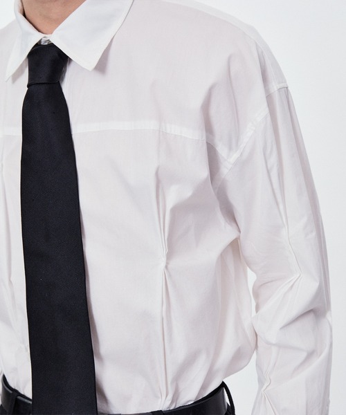 M TO R（ムウトアール）の「RANDUM PINCH LONG SLEEVE SHIRTS（シャツ/ブラウス・レディース・ホワイト/サックスブルー・40/42/38）」の9枚目の写真