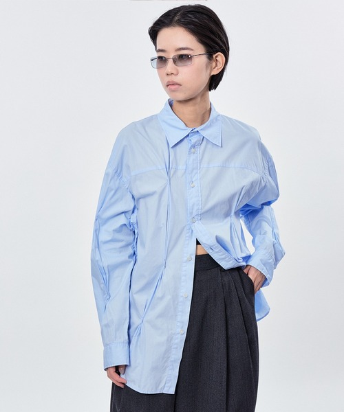 M TO R（ムウトアール）の「RANDUM PINCH LONG SLEEVE SHIRTS（シャツ/ブラウス・レディース・ホワイト/サックスブルー・40/42/38）」の13枚目の写真