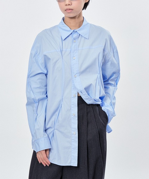 M TO R（ムウトアール）の「RANDUM PINCH LONG SLEEVE SHIRTS（シャツ/ブラウス・レディース・ホワイト/サックスブルー・40/42/38）」の14枚目の写真