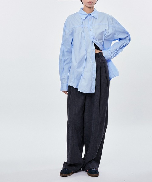 M TO R（ムウトアール）の「RANDUM PINCH LONG SLEEVE SHIRTS（シャツ/ブラウス・レディース・ホワイト/サックスブルー・40/42/38）」の15枚目の写真