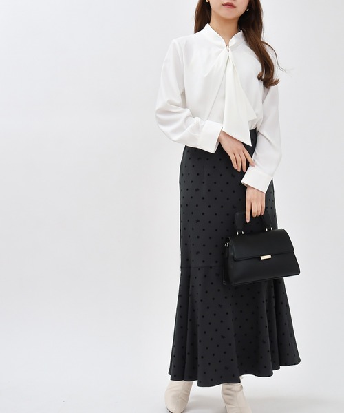 ドット×リボン柄マーメイドスカート（スカート）｜ASTORIA ODIER（アストリアオディール）