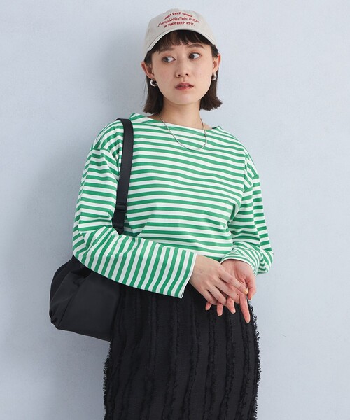ROTOL ボーダーTシャツ　グリーン ROTOL / WIDE TWIST TEE BORDER – MINT | disarm | no. ROTOL
