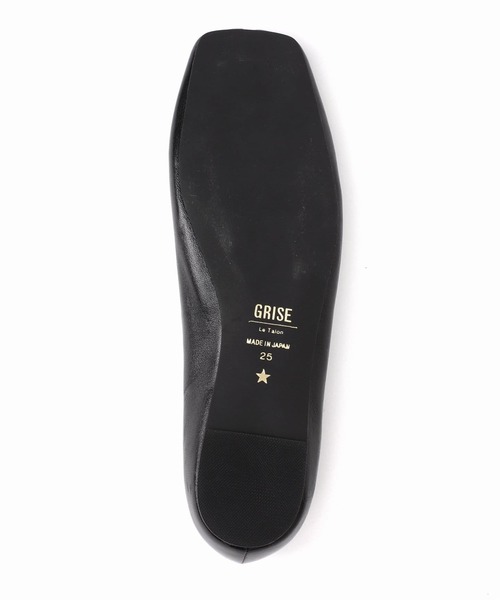 追加》GRISEレザースクエアプリーツフラット（その他シューズ）｜LE