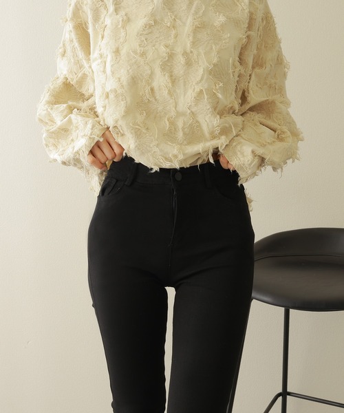 LAULEN（ローレン）の「stretch flare denim  pants /ストレッチ スリム フレア パンツ（その他パンツ・レディース・ブラック・S/XS/M）」の5枚目の写真