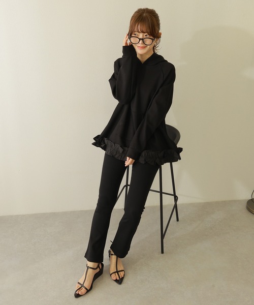 LAULEN（ローレン）の「stretch flare denim  pants /ストレッチ スリム フレア パンツ（その他パンツ・レディース・ブラック・S/XS/M）」の8枚目の写真