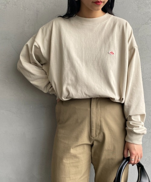 DANTON（ダントン）の「【WEB限定】[DANTON/ダントン] ワンポイントロゴ スウェットライクロンT（Tシャツ/カットソー・レディース・ネイビー/ホワイト/チャコール/グレイッシュベージュ・XL/L/M）」の4枚目の写真