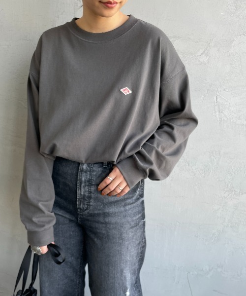 DANTON（ダントン）の「【WEB限定】[DANTON/ダントン] ワンポイントロゴ スウェットライクロンT（Tシャツ/カットソー・レディース・ネイビー/ホワイト/チャコール/グレイッシュベージュ・XL/L/M）」の3枚目の写真