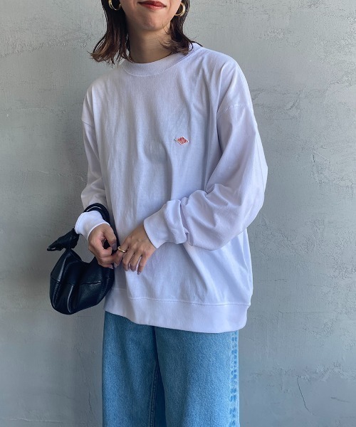 DANTON（ダントン）の「【WEB限定】[DANTON/ダントン] ワンポイントロゴ スウェットライクロンT（Tシャツ/カットソー・レディース・ネイビー/ホワイト/チャコール/グレイッシュベージュ・XL/L/M）」の17枚目の写真
