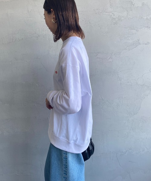 DANTON（ダントン）の「【WEB限定】[DANTON/ダントン] ワンポイントロゴ スウェットライクロンT（Tシャツ/カットソー・レディース・ネイビー/ホワイト/チャコール/グレイッシュベージュ・XL/L/M）」の18枚目の写真
