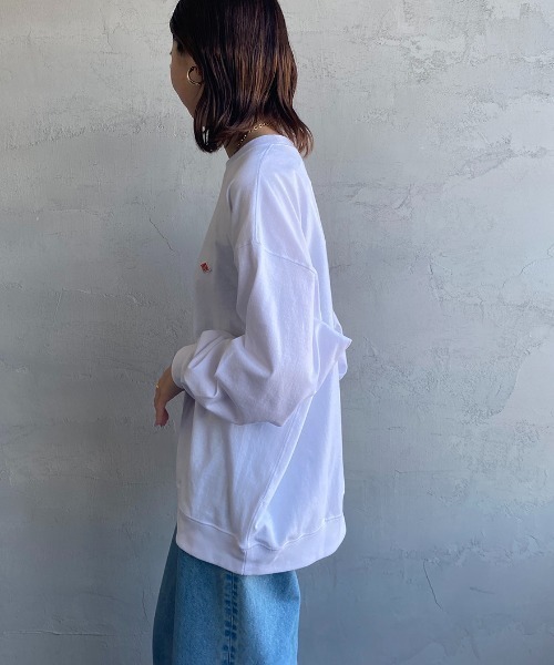 DANTON（ダントン）の「【WEB限定】[DANTON/ダントン] ワンポイントロゴ スウェットライクロンT（Tシャツ/カットソー・レディース・ネイビー/ホワイト/チャコール/グレイッシュベージュ・XL/L/M）」の21枚目の写真