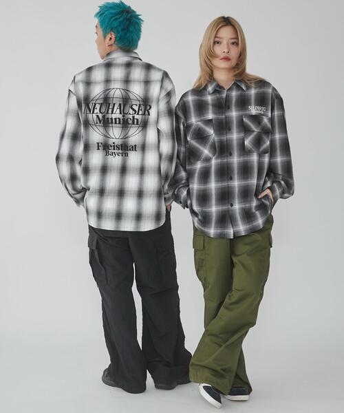 WEGO BOYNEXTDOOR オンブレチェックシャツ ブラック M ボネクド WEGO/【25年春夏新作】グラフィックオンブレチェックシャツ