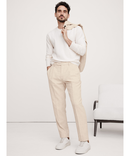 banana republic リネンスラックス セール】ヘリンボーン コットンリネン スーツパンツ◇（スーツ