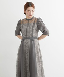 Jolie et Jolie | 【結婚式・パーティードレス】シフォン切り替えレースワンピースドレス(ドレス)