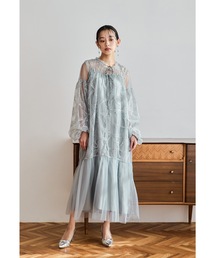 niana（ニアナ）の「リボンエンブロイダリーレイヤードドレス マタニティ 妊婦 結婚式 二次会 成人式 同窓会 パーティードレス オケージョンドレス お呼ばれワンピース（ドレス）」