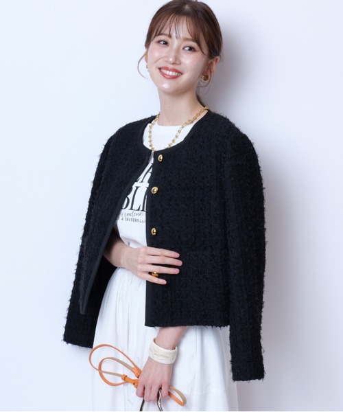 JUSGLITTY ツイーディ－チュールジャケット 新品】JUSGLITTYツイーディーチュールジャケット - メルカリ
