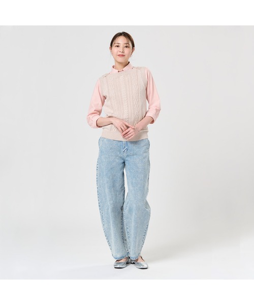 TOKYO SHIRTS（トウキョウシャツ）の「ボートネック レディースニットベスト（ベスト・レディース・ブラック/ベージュ/ネイビー・LL/M/L）」の5枚目の写真