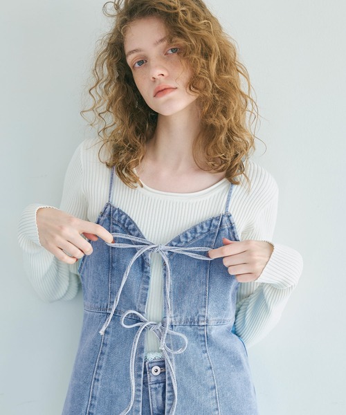 coca(coca)(コカ)の「【WEB限定セール】デニムキャミソールビスチェ(キャミソール・レディース・ブルー・S/L/M)」の13枚目の写真