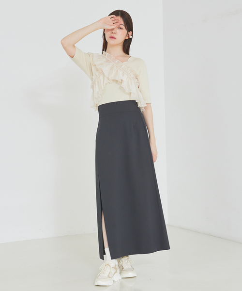 SELFIST(セルフィスト)の「マルチWAYフリル付きニット 秋服 無地 着まわし(ニット/セーター・レディース・ブラック/アイボリー/ピンク系/チャコールグレー・フリー)」の17枚目の写真