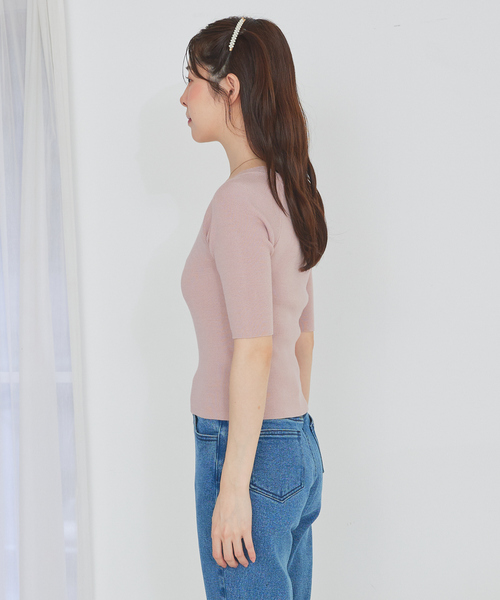 SELFIST(セルフィスト)の「マルチWAYフリル付きニット 秋服 無地 着まわし(ニット/セーター・レディース・ブラック/アイボリー/ピンク系/チャコールグレー・フリー)」の10枚目の写真