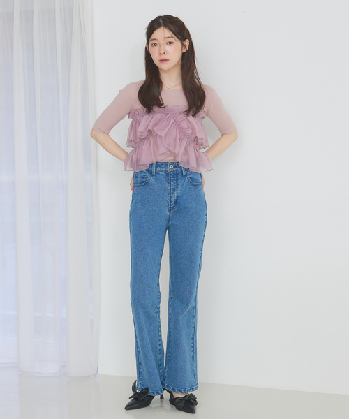 SELFIST(セルフィスト)の「マルチWAYフリル付きニット 秋服 無地 着まわし(ニット/セーター・レディース・ブラック/アイボリー/ピンク系/チャコールグレー・フリー)」の15枚目の写真