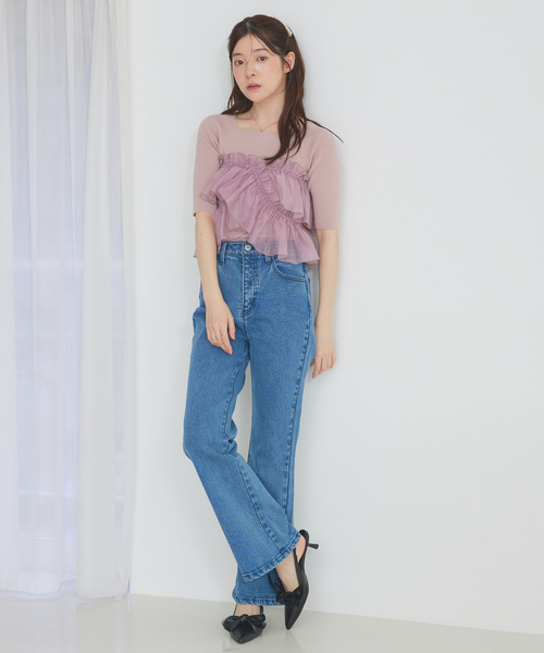 SELFIST(セルフィスト)の「マルチWAYフリル付きニット 秋服 無地 着まわし(ニット/セーター・レディース・ブラック/アイボリー/ピンク系/チャコールグレー・フリー)」の16枚目の写真