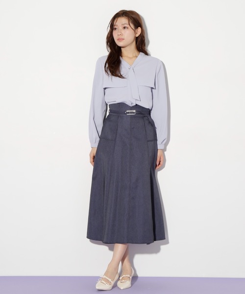 JILL by JILL STUART(ジルバイジルスチュアート)の「◇ボウタイデザインケープブラウス(シャツ/ブラウス・レディース・ホワイト/ブルー・FREE)」の15枚目の写真