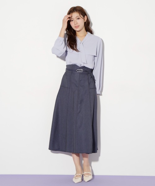 JILL by JILL STUART(ジルバイジルスチュアート)の「◇ボウタイデザインケープブラウス(シャツ/ブラウス・レディース・ホワイト/ブルー・FREE)」の18枚目の写真