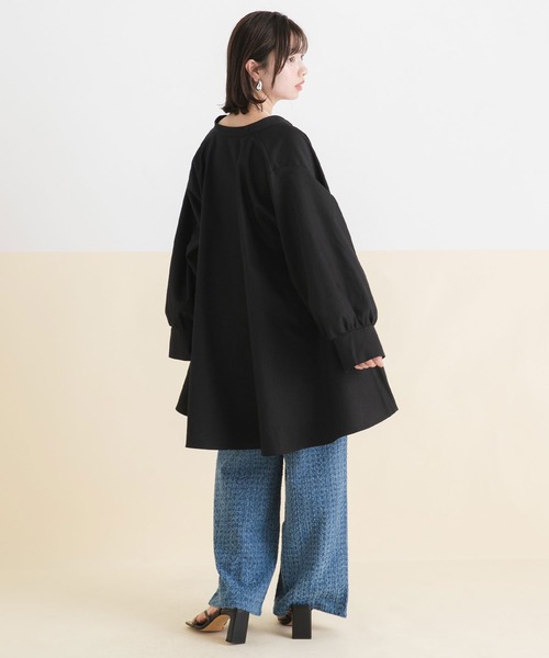 rectangle（レクタングル）の「フレアシャツワンピース（ワンピース・レディース・ブルー/ブラック/グレー/ベージュ・X-LARGE/LARGE/XX-LARGE/MEDIUM）」の19枚目の写真