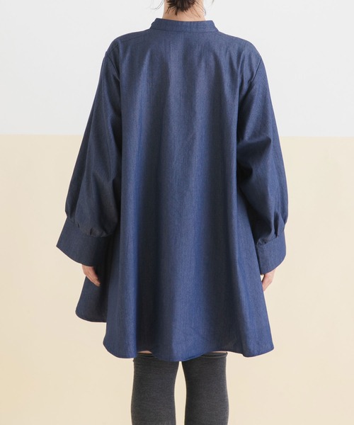 rectangle（レクタングル）の「フレアシャツワンピース（ワンピース・レディース・ブルー/ブラック/グレー/ベージュ・X-LARGE/LARGE/XX-LARGE/MEDIUM）」の15枚目の写真