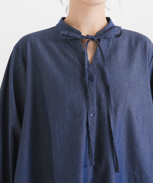 rectangle（レクタングル）の「フレアシャツワンピース（ワンピース・レディース・ブルー/ブラック/グレー/ベージュ・X-LARGE/LARGE/XX-LARGE/MEDIUM）」の17枚目の写真