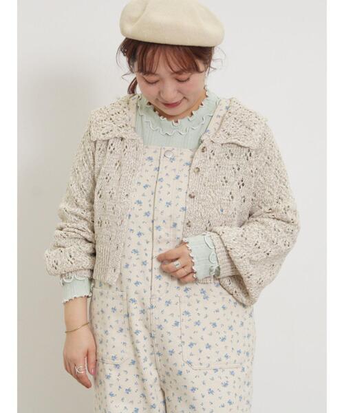 Samansa Mos2(サマンサ モスモス)の「テープヤーンラウンドカラーカーディガン(カーディガン/ボレロ・レディース・ベージュ/レッド/グリーン/ブラック・F)」の12枚目の写真