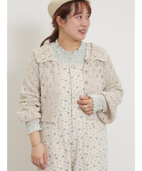 Samansa Mos2(サマンサ モスモス)の「テープヤーンラウンドカラーカーディガン(カーディガン/ボレロ・レディース・ベージュ/レッド/グリーン/ブラック・F)」の13枚目の写真