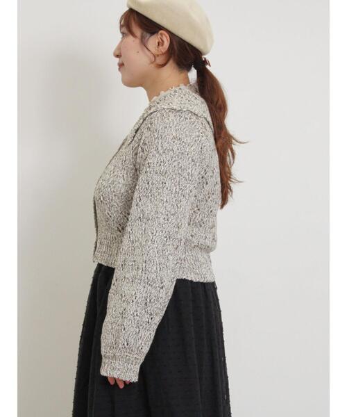 Samansa Mos2(サマンサ モスモス)の「テープヤーンラウンドカラーカーディガン(カーディガン/ボレロ・レディース・ベージュ/レッド/グリーン/ブラック・F)」の17枚目の写真