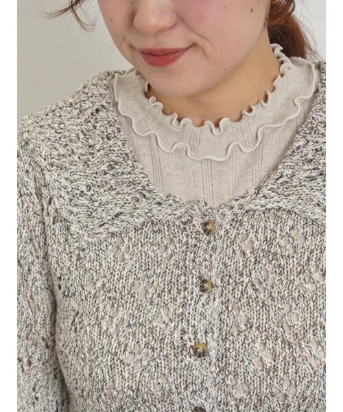 Samansa Mos2(サマンサ モスモス)の「テープヤーンラウンドカラーカーディガン(カーディガン/ボレロ・レディース・ベージュ/レッド/グリーン/ブラック・F)」の20枚目の写真