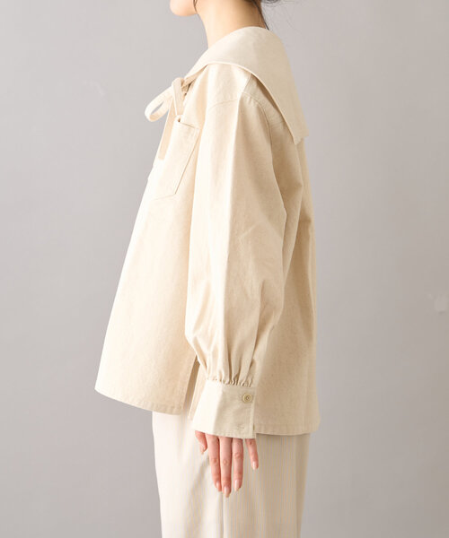 セール】【willow】セーラーカラーボリュームスリーブデニム