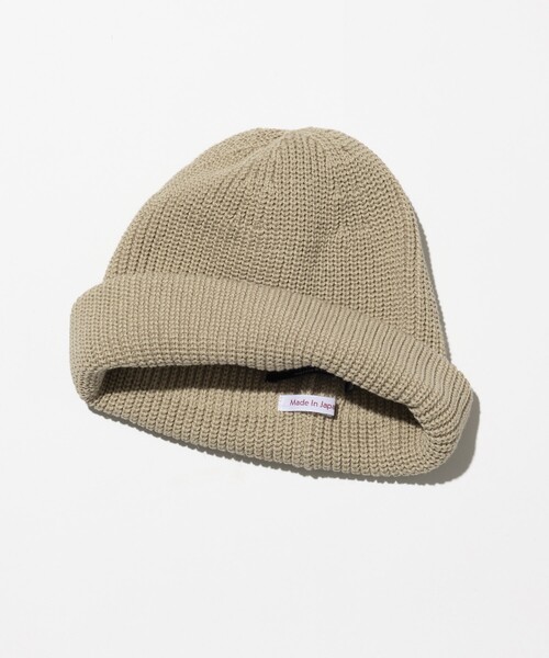 RACAL(ラカル)の「Racal/ラカル 別注 コットンリネン ロールニットキャップ/ビーニー(ニットキャップ/ビーニー・メンズ・ブラック/ブルー/オレンジ/ライトグレー/ベージュ・フリ-)」の3枚目の写真