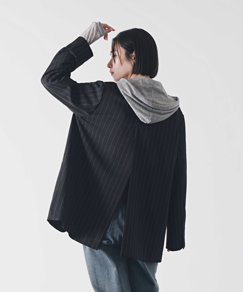 PURE BRIGHT（ピュアブライト）の「フードデザイン杢シアートップス（Tシャツ/カットソー・レディース・ブラック/アイボリー/グレー・FREE）」の22枚目の写真